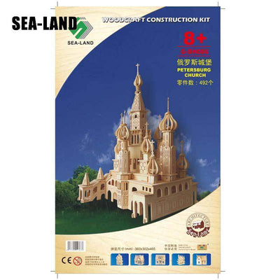 3D SEA-LAND Model Kit St. Petersburg Church - Wooden Puzzle Toys
