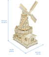 3D Sevrwell Model Kit Dutch Windmill - Wooden Puzzle Toys