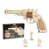 3D Robotime ROKR Model Mechanical Transmission Puzzle Toys: Shotgun and Revolver with Rubber Band Bullets - Wooden Puzzle Toys