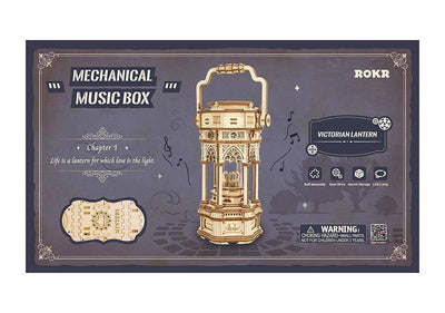 Robotime ROKR 210pcs DIY 3D Victorian Lantern Wooden Model and Music Box Toy - AMK61 - Wooden Puzzle Toys