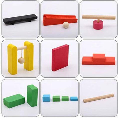 Multi-Colorful Wooden Domino Blocks - Wooden Puzzle Toys