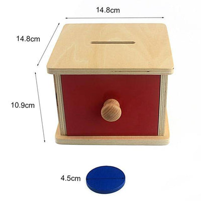 Wooden Montessori Sensory Box With Coin Toys - Wooden Puzzle Toys