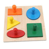 Wooden Learning Geometric Shape Panels with Hand Grasp Toys - Wooden Puzzle Toys