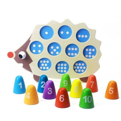 Wooden Colorful Hedgehog Counting Toy - Wooden Puzzle Toys