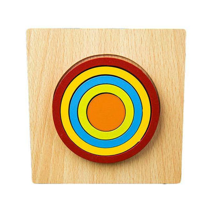 Wooden Geometric Shape and Jigsaw Puzzle - Wooden Puzzle Toys