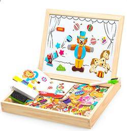 Wooden Magnetic Puzzle & Drawing Board - Wooden Puzzle Toys