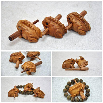 Wooden Animal Money Frog and Musical Instrument Percussion Toy - Wooden Puzzle Toys