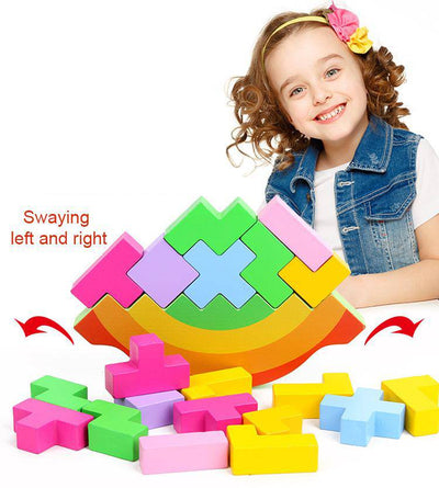 Wooden Balance Tetris chopping Blocks - Wooden Puzzle Toys