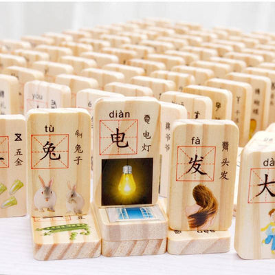 Wooden Character Double-Sided Domino - Wooden Puzzle Toys