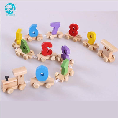 Wooden Colorful Number Train Toy - Wooden Puzzle Toys