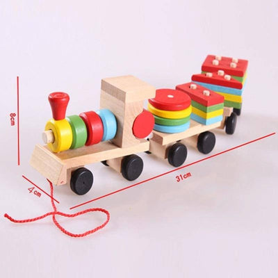 Wooden Developmental Train Toy - Wooden Puzzle Toys