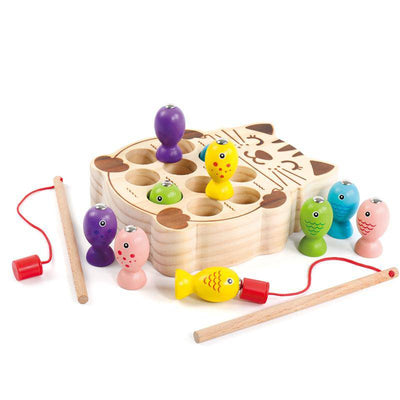 Wooden Magnetic Fishing Game Toy - Wooden Puzzle Toys