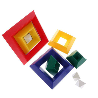 Wooden Pyramid Assembly Building Blocks - Wooden Puzzle Toys